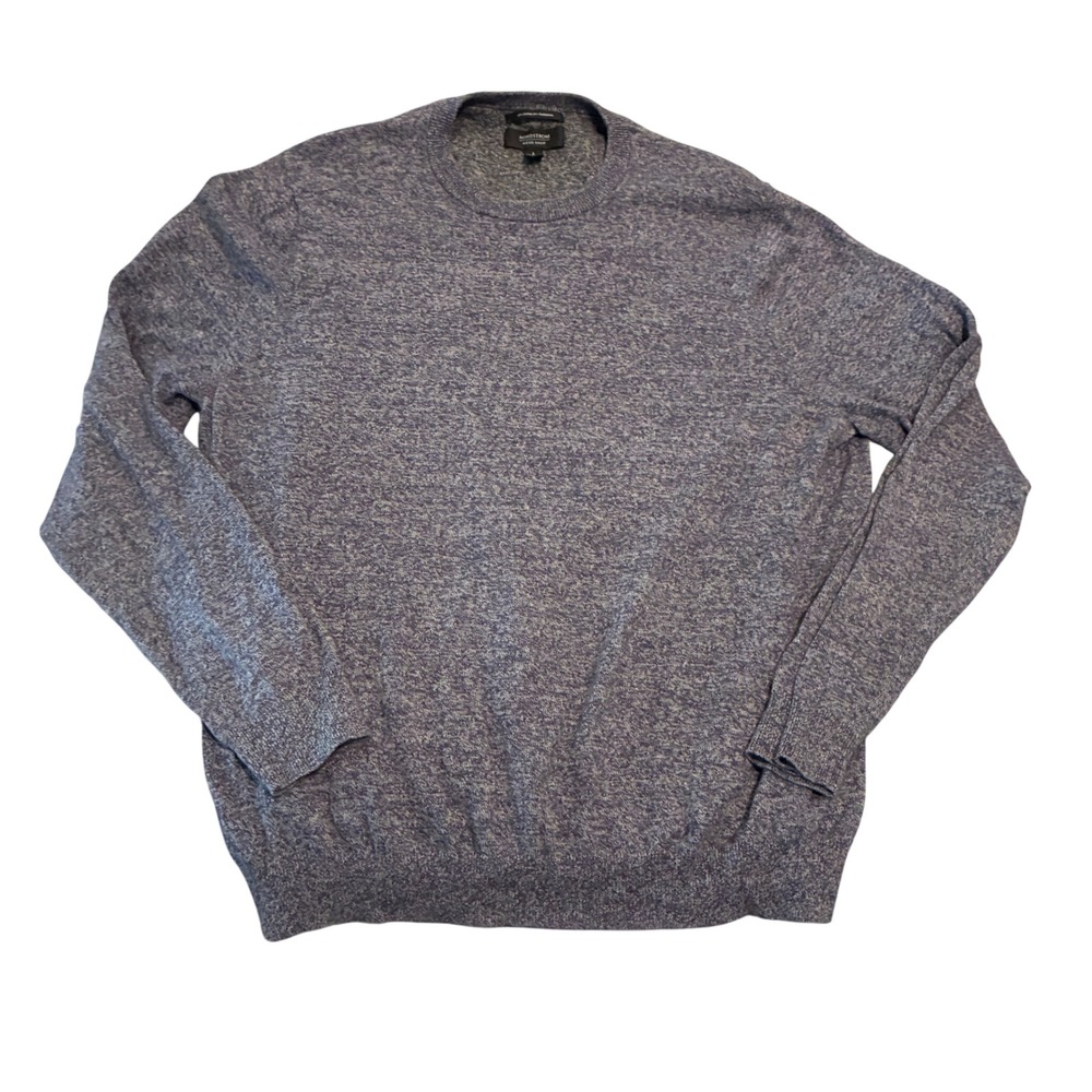 Nordstrom Crewneck Sweater Men Large Blue Cashmere Blend Nautical Old Money